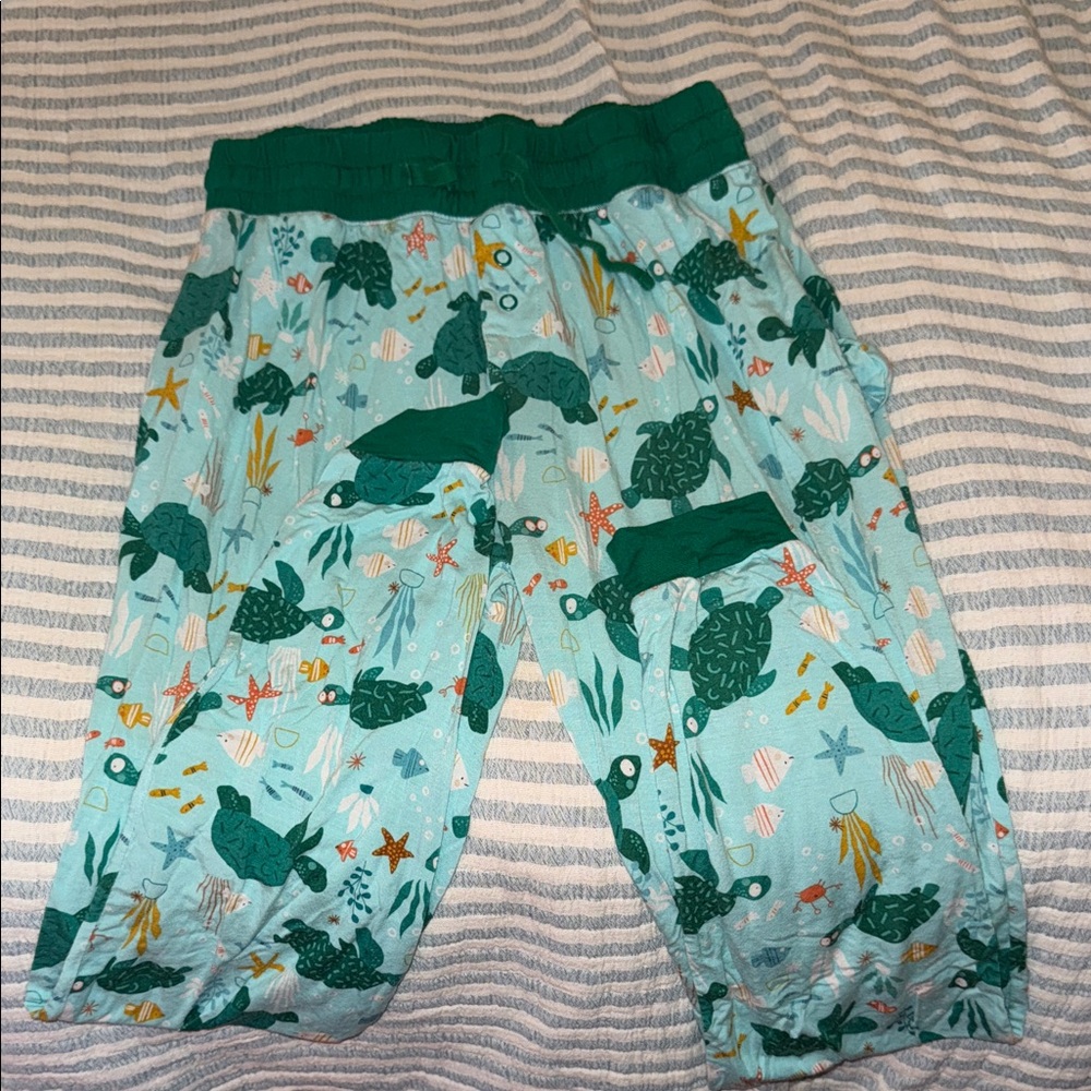 Little Sleepies Aqua and Green Sea Life Pajama Pants